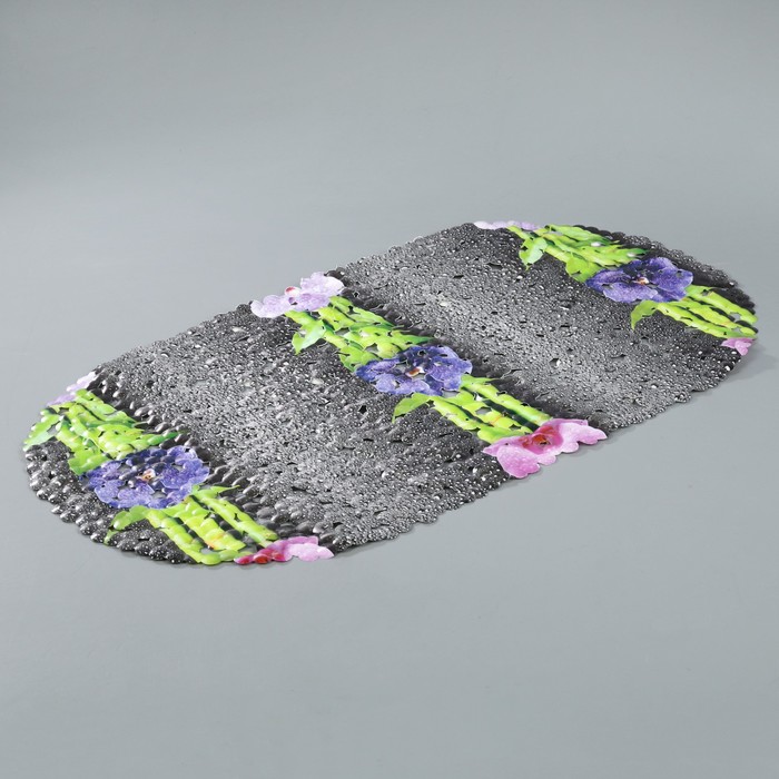 Коврик противоскользящий для ванны "Орхидеи", 66х36 см