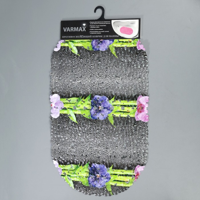 Коврик противоскользящий для ванны "Орхидеи", 66х36 см