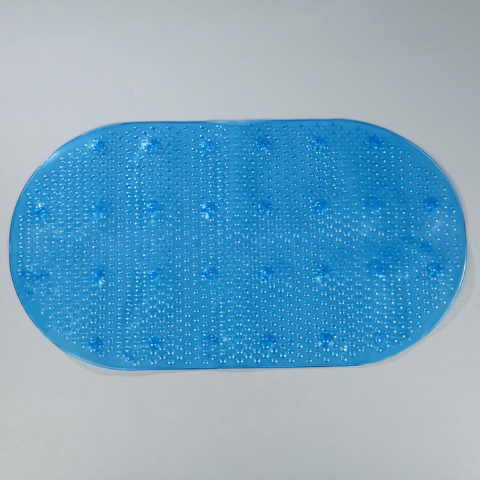 Коврик противоскользящий для ванны «Дождь», 68х38 см, цвет синий