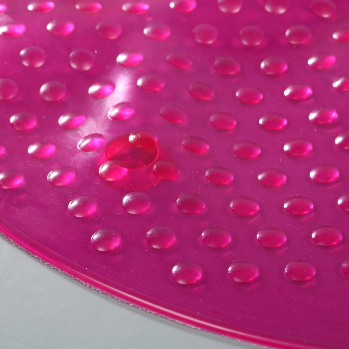 Коврик противоскользящий для ванны «Дождь», 68х38 см, цвет розовый