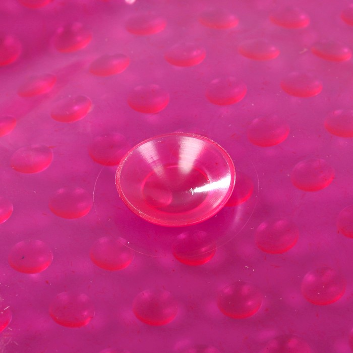 Коврик противоскользящий для ванны «Дождь», 68х38 см, цвет розовый