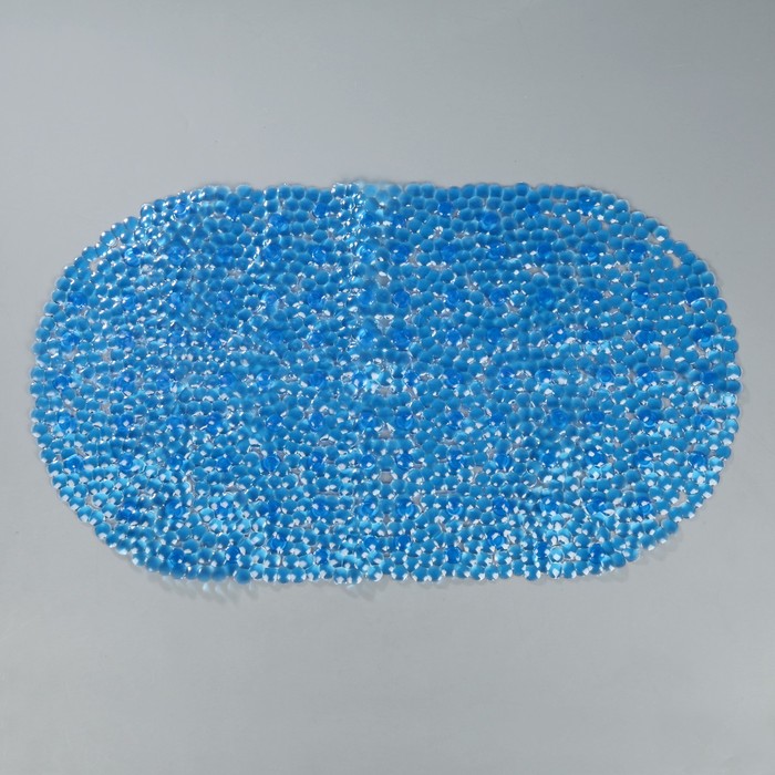 Коврик противоскользящий для ванны, 69х39 см, цвет синий