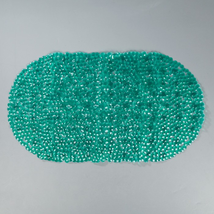 Коврик противоскользящий для ванны, 69х39 см, цвет зелёный