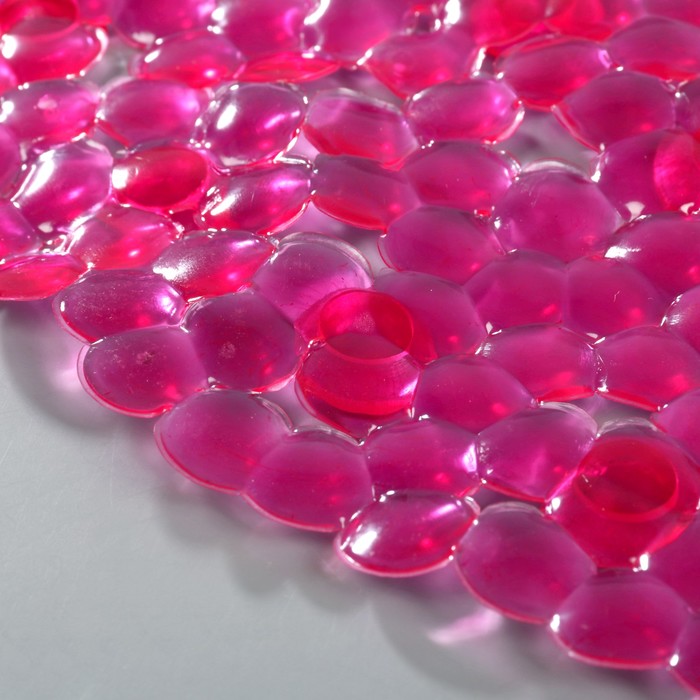 Коврик противоскользящий для ванны, 69х39 см, цвет розовый