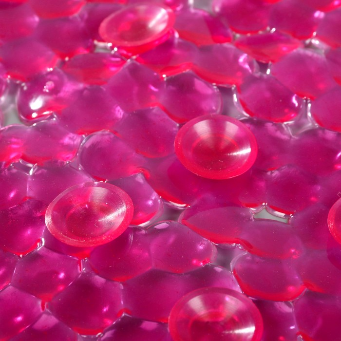 Коврик противоскользящий для ванны, 69х39 см, цвет розовый