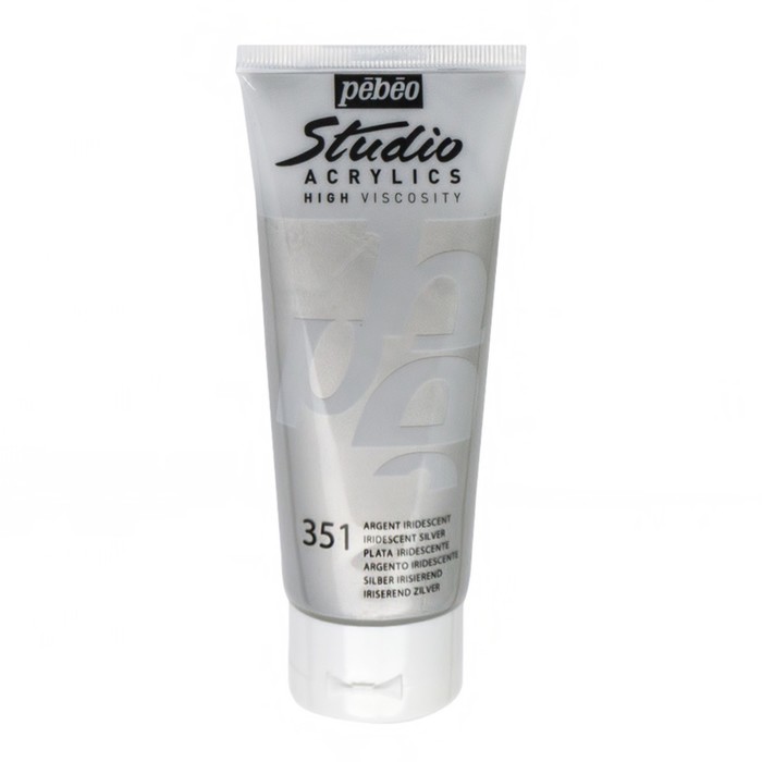 Краска акриловая худ туба иридисцентное 100мл Pebeo DYNA 832-351 серебро