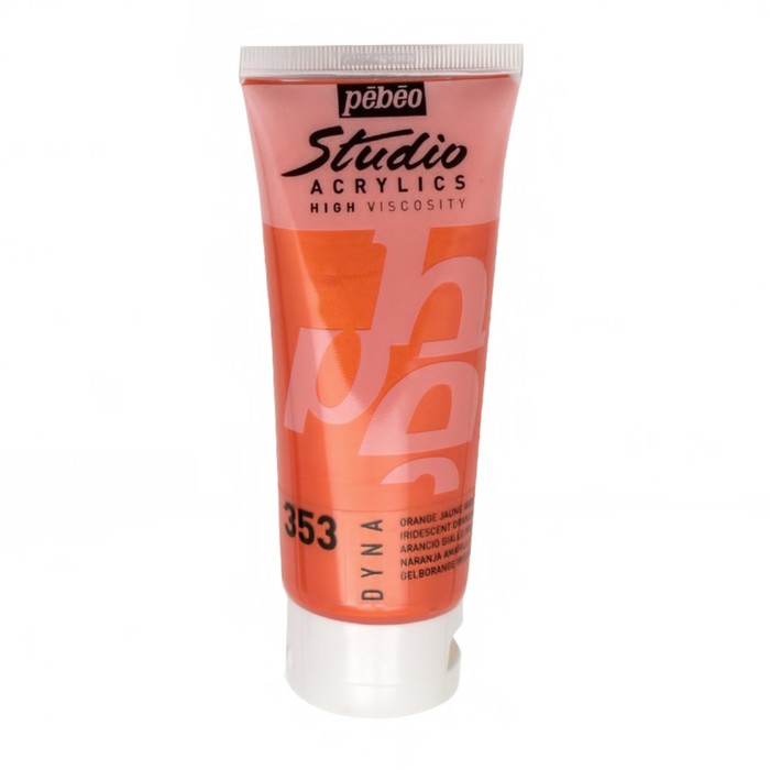 Краска акриловая худ туба иридисцентное 100мл Pebeo DYNA 832-353 оранжево-желтый