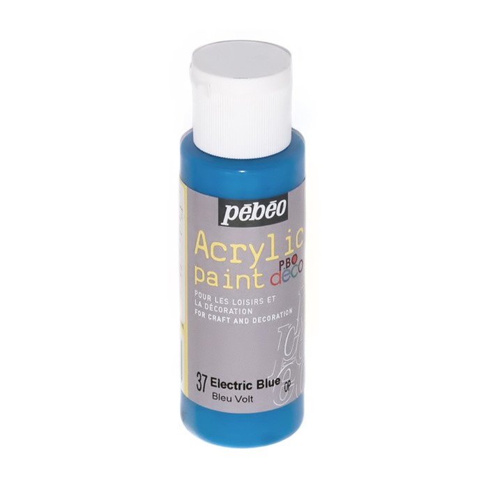 Краска акриловая декоративная 59мл Pebeo 097037 голубой электрический