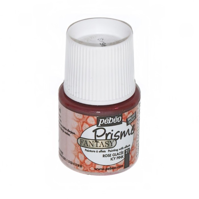 Краска по стеклу и керамике 45мл Pebeo Fantasy Prisme 166021 розовый ледяной