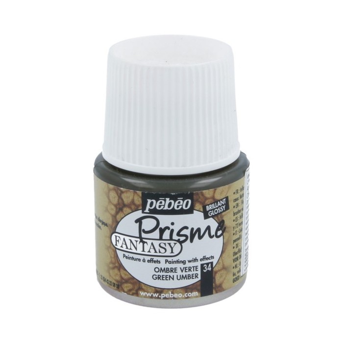 Краска по стеклу и керамике 45мл Pebeo Fantasy Prisme 166034 умбра зеленая