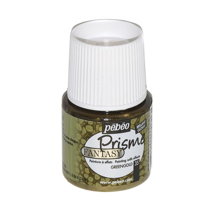 Краска по стеклу и керамике Metallic 45мл Pebeo Fantasy Moon 167035 зеленое золото