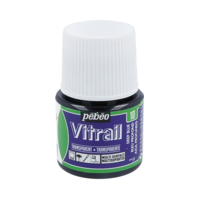 Краска по стеклу витражная 45мл Pebeo Vitrail лаковая полупрозрачная 050-010 темно-синий