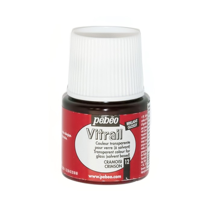 Краска по стеклу витражная 45мл Pebeo Vitrail лаковая полупрозрачная 050-012 малиновый