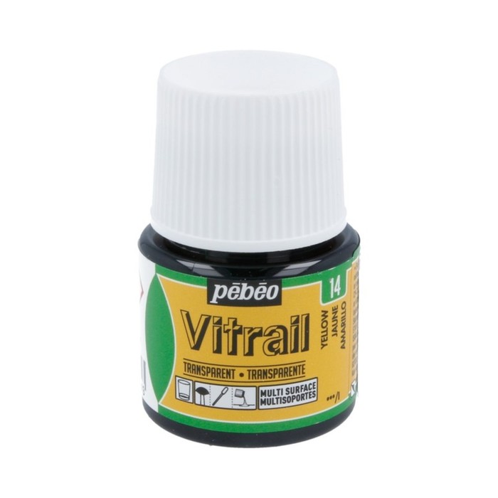 Краска по стеклу витражная 45мл Pebeo Vitrail лаковая полупрозрачная 050-014 желтый