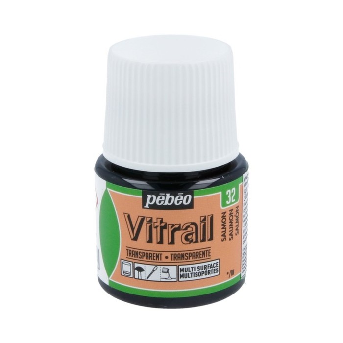 Краска по стеклу витражная 45мл Pebeo Vitrail лаковая полупрозрачная 050-032 лосось