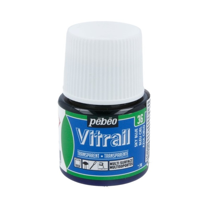 Краска по стеклу витражная 45мл Pebeo Vitrail лаковая полупрозрачная 050-036 небесно-голуб