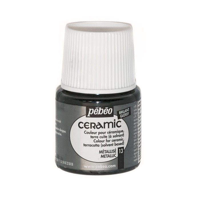 Краска по стеклу и керамике 45мл Pebeo Ceramic 025-013 металлик