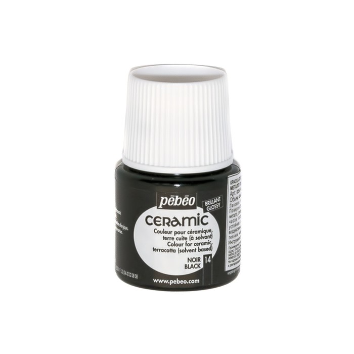 Краска по стеклу и керамике 45мл Pebeo Ceramic 025-014 черный