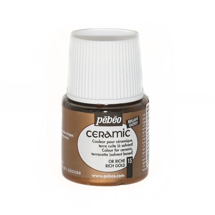 Краска по стеклу и керамике 45мл Pebeo Ceramic 025-015 под яркое золото