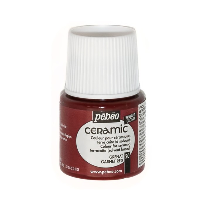 Краска по стеклу и керамике 45мл Pebeo Ceramic 025-020 гранатовый