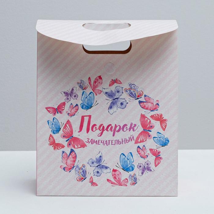 Пакет подарочный «Подарок замечательный», 26 × 32 × 12 см