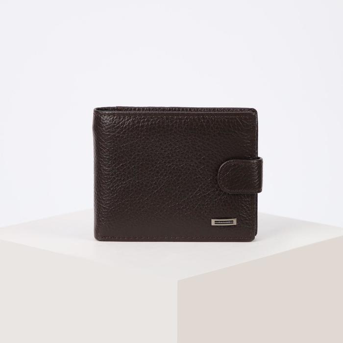 Портмоне мужское, 2 отдела, для карт, для монет, цвет чёрный