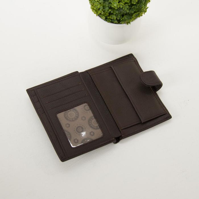 Портмоне мужское 3 в 1 (автодокументы+паспорт), 2 отдела, для карт, для монет, цвет коричневый