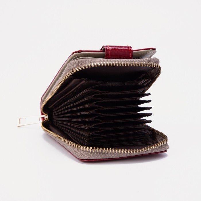 Визитница, 12 кардхолдеров, цвет красный