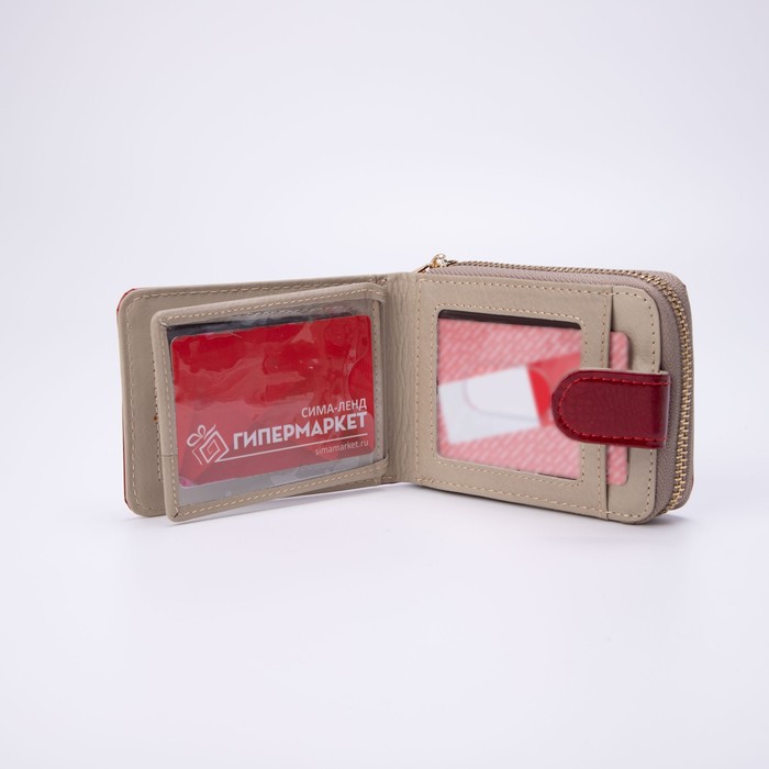 Визитница, 12 кардхолдеров, цвет красный