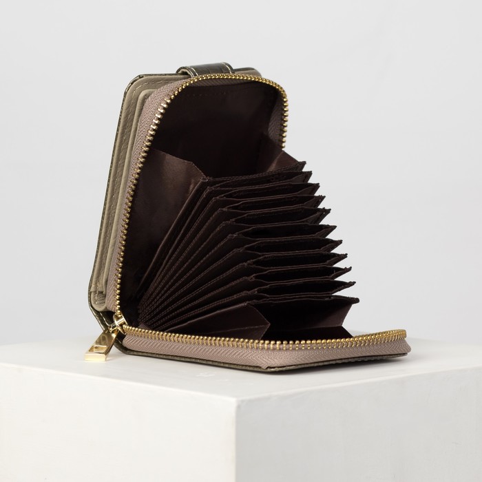 Визитница, 12 кардхолдеров, цвет золотой