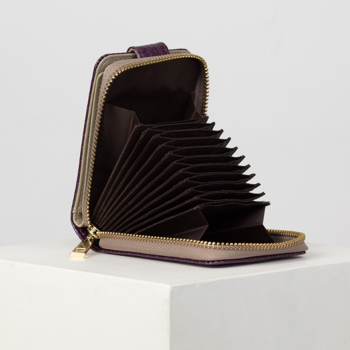 Визитница, 12 кардхолдеров, цвет фиолетовый