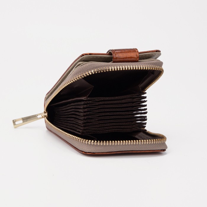 Визитница, 12 кардхолдеров, цвет коричневый