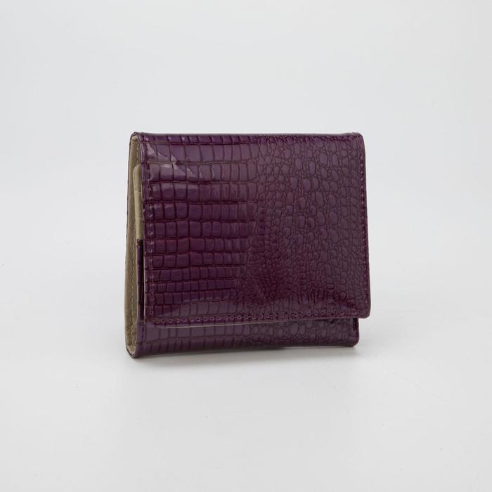 Кошелёк женский, 2 отдела, для карт, наружный карман, цвет фиолетовый