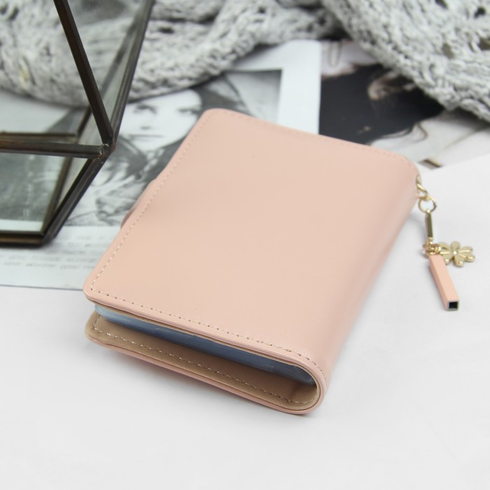 Визитница, 20 картхолдеров, на кнопке, цвет розовый