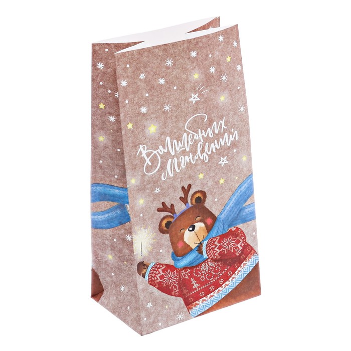 Пакет подарочный без ручек «Волшебных мгновений», 10 × 19,5 × 7 см