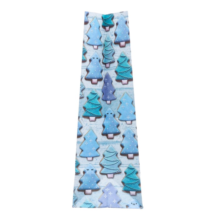 Пакет подарочный без ручек «Веселые елочки», 10 × 19,5 × 7 см