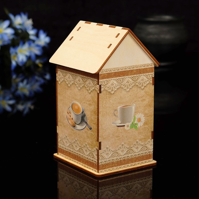 Чайный домик "Приятного чаепития" с УФ-печатью, 8,5х9,5х16см
