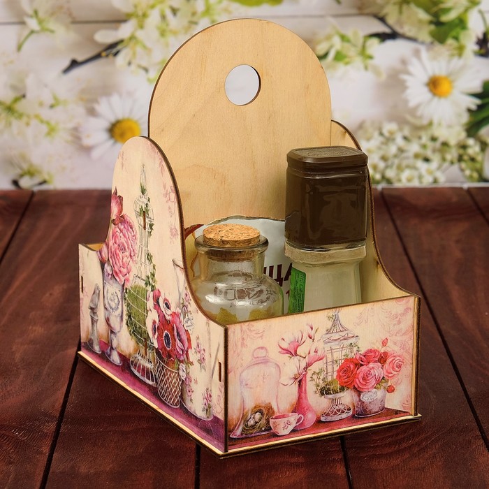 Коробочка под специи "Розовые цветы", 20х13х22,5см