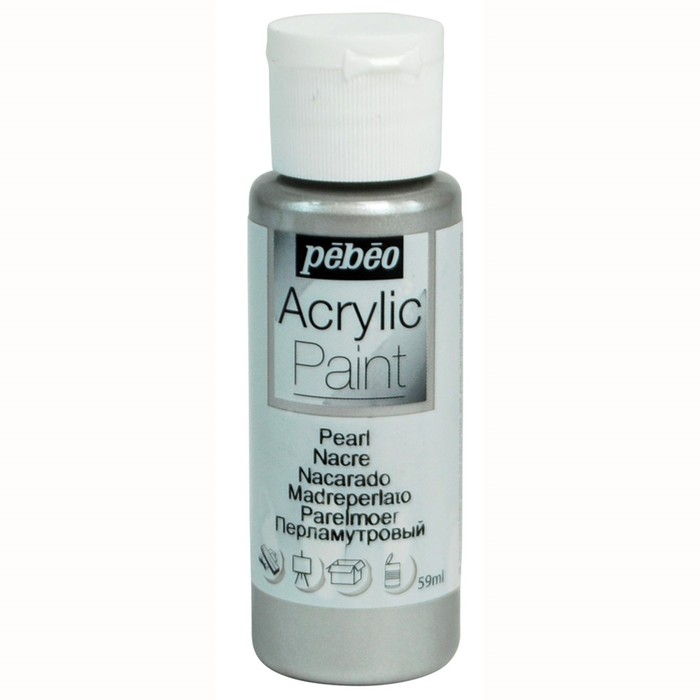 Краска акриловая Pearl  59мл Pebeo 097868 под серебро перламутровая