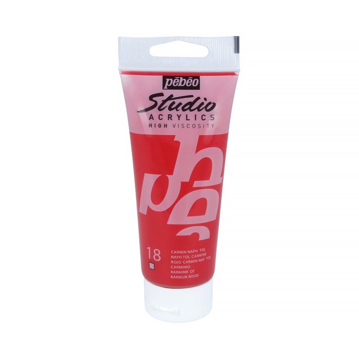 Краска акриловая худ туба 100мл Pebeo Studio 831-018 карминовый нафтол