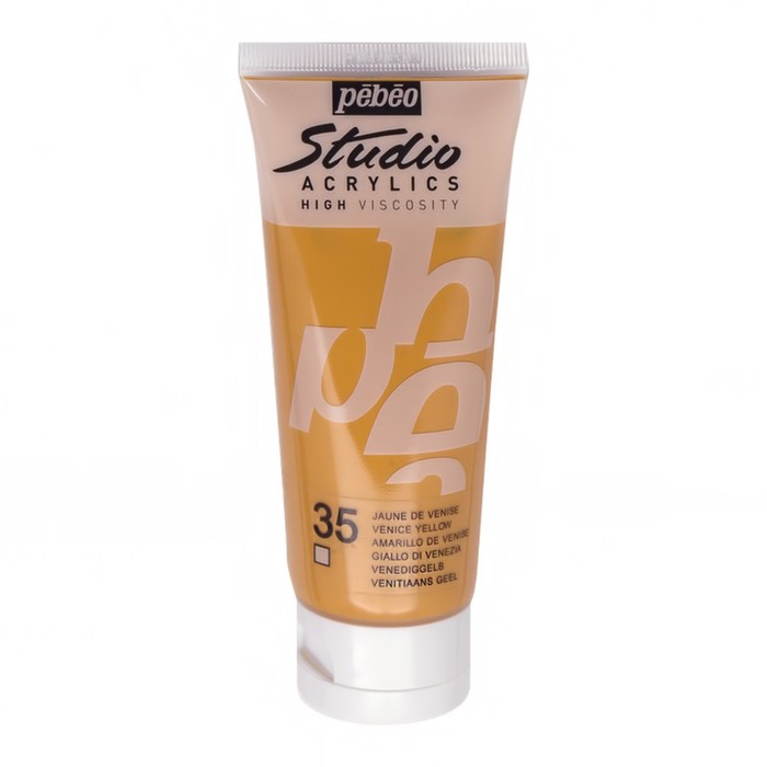 Краска акриловая худ туба 100мл Pebeo Studio 831-035 венецианский желтый