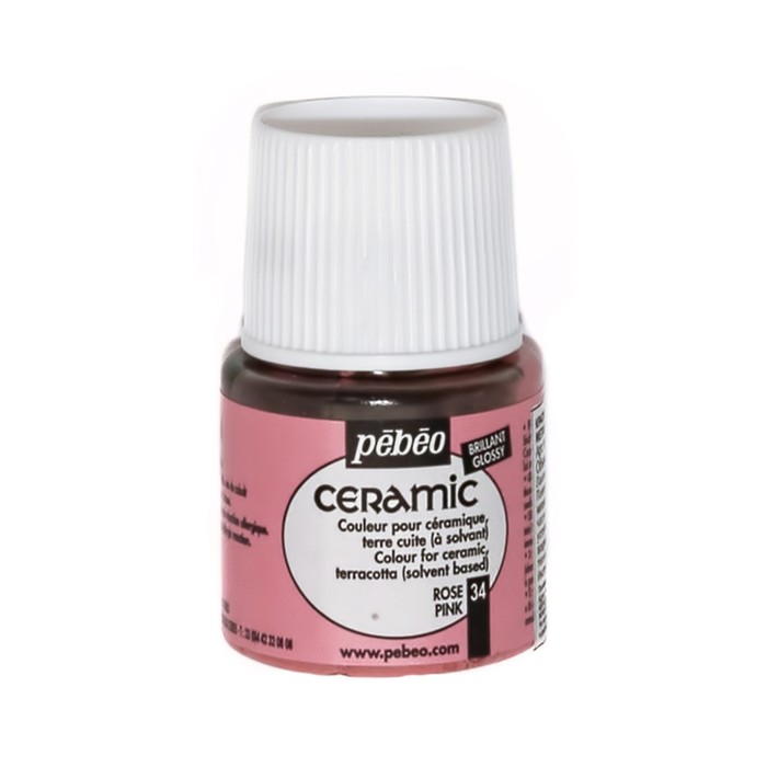 Краска по стеклу и керамике 45мл Pebeo Ceramic 025-034 розовый