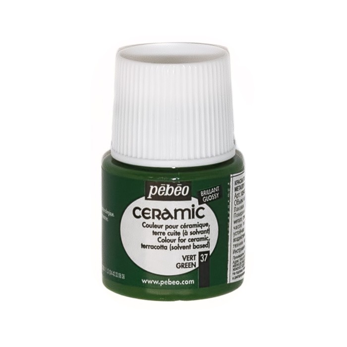 Краска по стеклу и керамике 45мл Pebeo Ceramic 025-037 зеленый