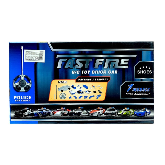 Конструктор радиоуправляемый «Полиция», световые и звуковые эффекты, 24 детали