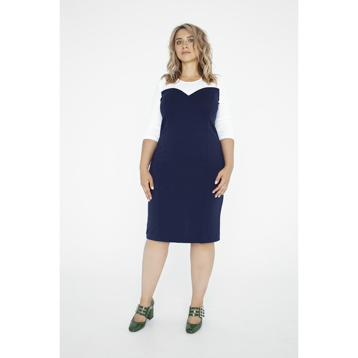 Платье женское, размер 52, цвет синий