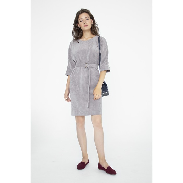 Платье женское, размер 46, цвет серый