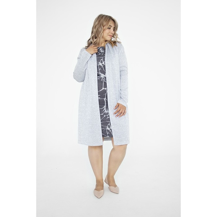 Платье женское, размер 58, цвет серый/чёрный