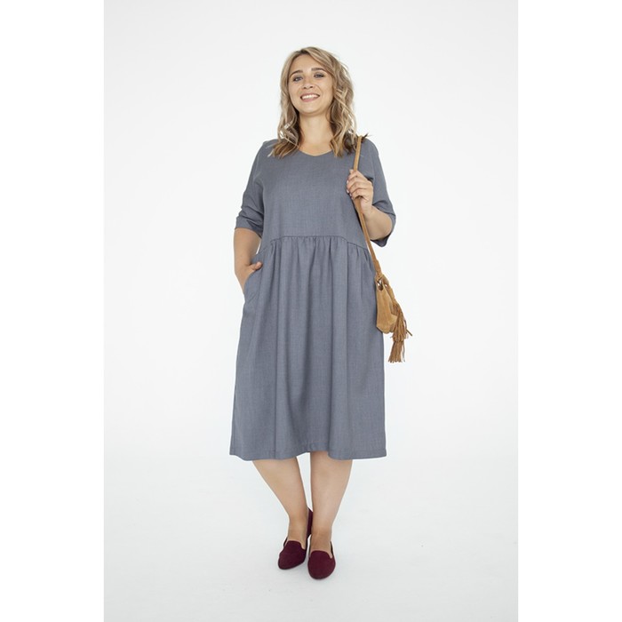 Платье женское, размер 50, цвет серый