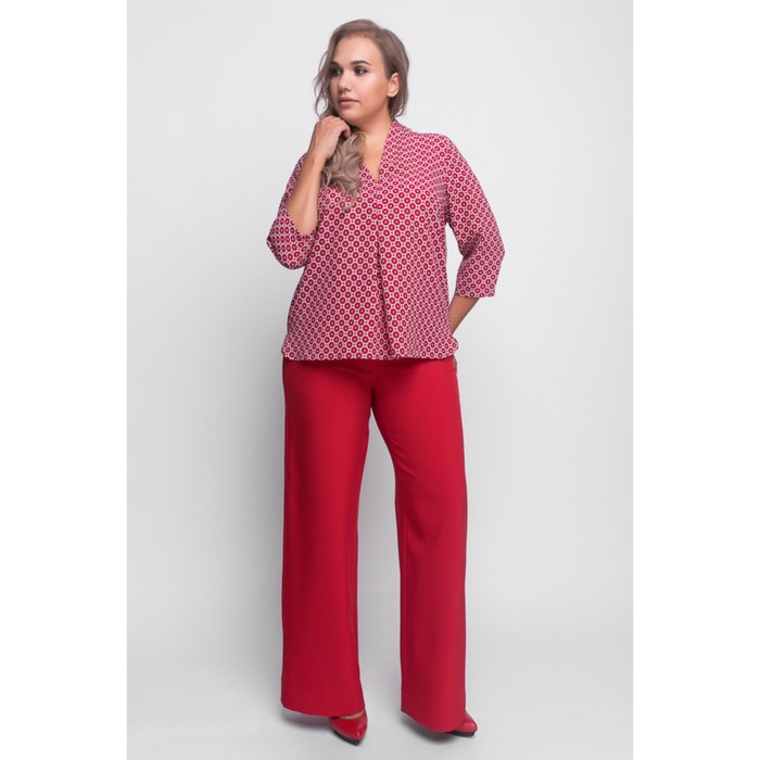 Блуза женская, размер 58, цвет красный