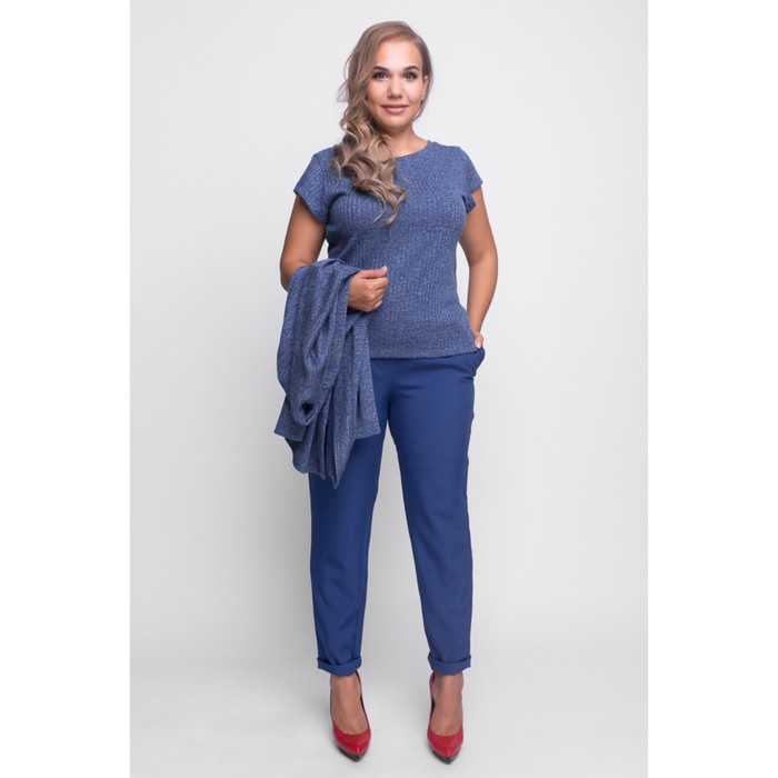 Брюки женские, размер 52, цвет синий